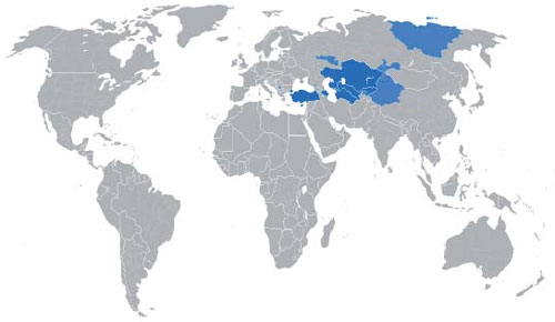 Figure 1: Map of Turkic World (Wikimedia, 2007) Figure 1: Map of Turkic World (Wikimedia, 2007)