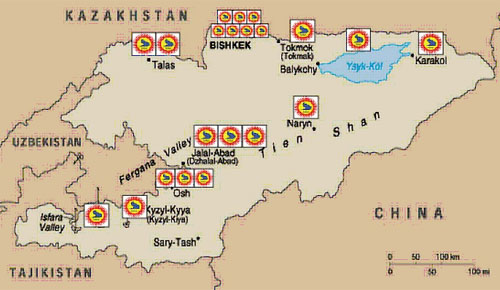 Figure 2: Sebat International Education Institutes around Kyrgyzstan Figure 2: Sebat International Education Institutes around Kyrgyzstan