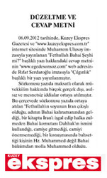 Düzeltme ve cevap metni